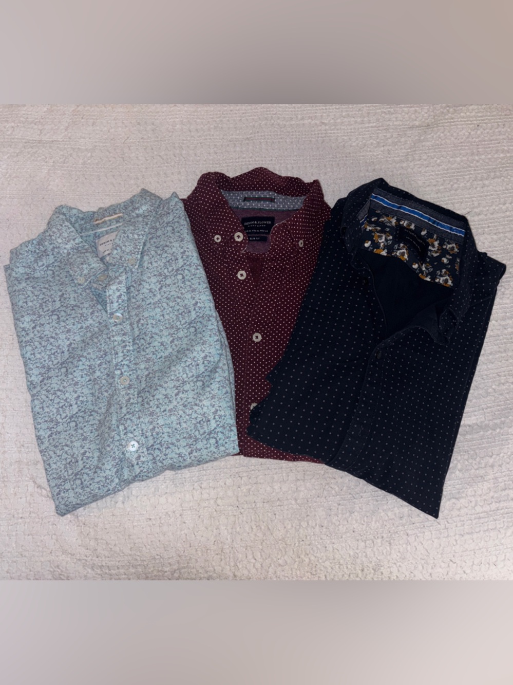 Men's Burgundy Polka Dot Button-Up Shirt - Stylish Casual